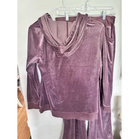 Sundance S Velvet Velour Set‎ Aurora Hoodie & Crop Wide Leg Pants Purple - Picture 4 of 9
